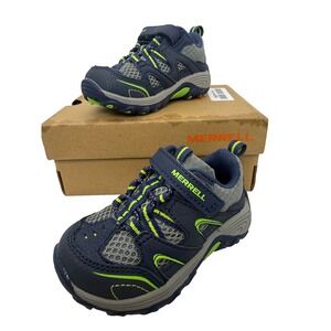 Merrell M-Trail Chaser JR Boys Trail Hiking Shoes Navy Gray Green Size 5.5 M NIB